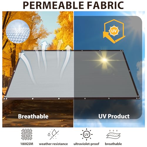 4×32FT Heavy Duty Fence Privacy Screen, 180GSM, 90% Block, Include Zip Ties - color: Gray, size: 4*32.8FT