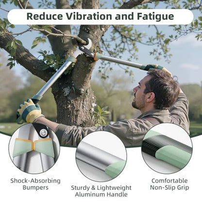 PrunePro® Loppers for Tree Trimming Stainless Steel Branch Cutter Heavy Duty Bypass Tree Pruner Rust Resistant Sharp Blade Up to 2" Tree Limb Trimmer for Gardening