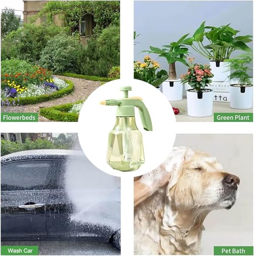 51oz/68oz Handheld Garden Pump Sprayer with Adjustable Nozzle Pressure Sprayer Hand Atomizer for Home Cleaning,Garden,Car Detailing & Washing (51ozGreen) - color: 51ozGreen