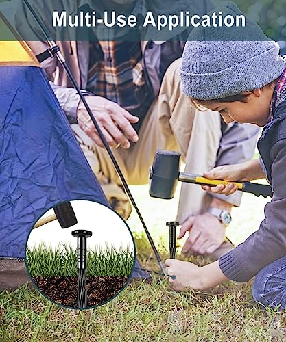 150pack 8-Inch Plastic Stakes Landscape Anchoring Nail Spiral Stakes for Weed Barrier, no dig Lawn Stakes, Lawn Edging, Garden Stakes - color: Black-150pcs
