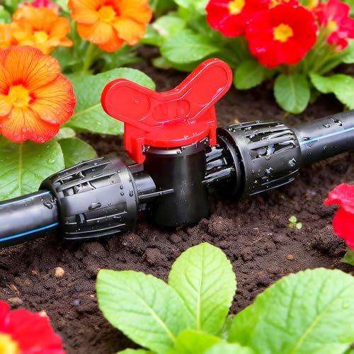 13 Pcs 1/2 Inch Drip Irrigation Shut Off Valves, Drip Line Lock Nut Barbed Switch Valve Connectors For 1/2 Inch Drip Tubing (0.60"-0.65" OD) Garden System Anti-drop Water Flow Control Parts - size: 1/2 inch Valve