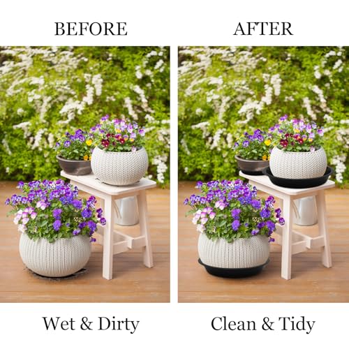 6 Pack 6 Inch Black Plant Saucers Plastic Drip Trays for Pots - color: Black, size: 6 Inch