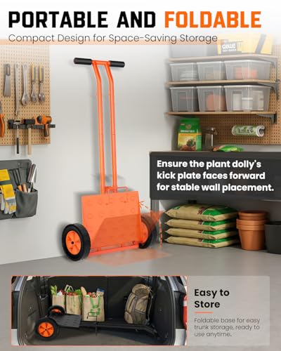 Plant Caddy with Wheels, 176Lbs Heavy Duty Plant Dolly Cart - color: Orange