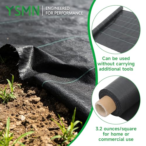 Weed Barrier Landscape Fabric Heavy Duty, Weed Block Horticultural Floor Covering Mat, Bottom Woven Geotextile, Commercial Lane Fabric 3 x 300 FT - size: 3 x 300 FT