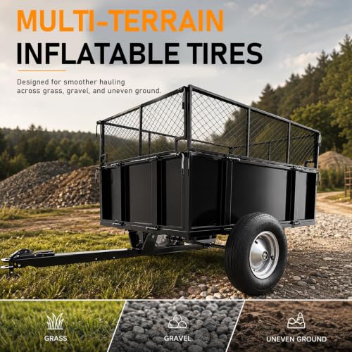 750LBS Heavy Duty Utility Dump Trailer, 19 Cu.Ft ATV Trailer Dump Cart