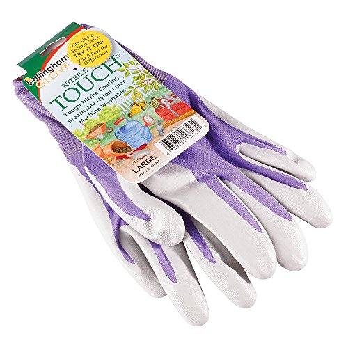 Brussel's Nitrile Touch Gardening & Work Gloves (Pair) - Large - size: Large (Pack of 2)