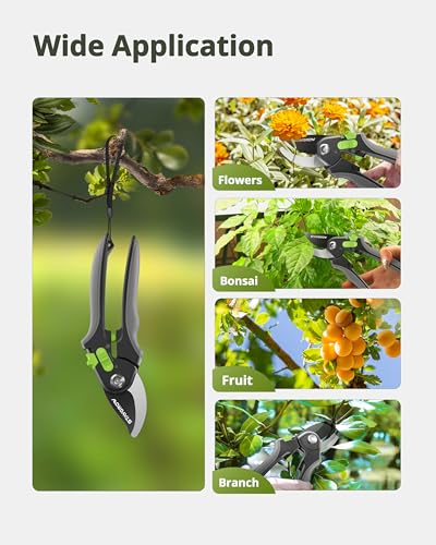 8.5" Pruning Shears for Gardening SK5 Sharp Garden Shears - size: 8.5 Inch Bypass
