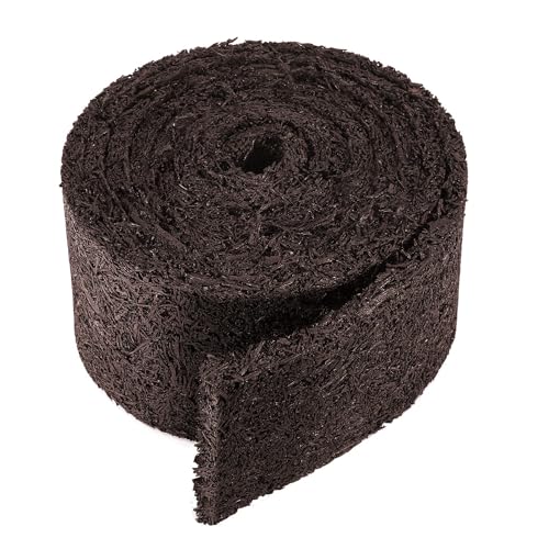 140" x 5.5" Recycled Rubber Mulch Mat Roll for Landscaping, Mulch Barrier