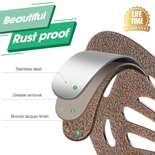 Garden Hose Holder Wall Mount –Stainless Steel Heavy Duty Wall-Mounted Decorative Hose Hanger with Butterfly Design, Rustproof Water Hose Rack, Patio (Bronze)