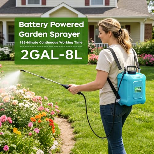 2-Gallon Electric Pump Sprayer for Lawn, pesticides, fertilizers&Cleaning