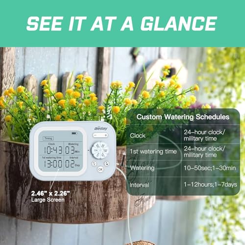 Automatic Plant Waterer Indoor Self Watering System for 15 Potted Plants, Auto Drip Irrigation Kit Programmable Water Timer with Smart Humidity Detection, Blue - color: Blue