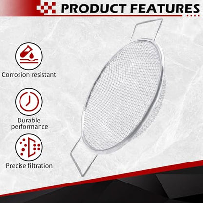 Round Soil Sifter (1/4-inch Mesh) Stainless Steel with Handle