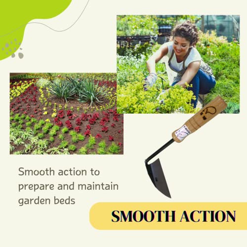 Japanese Sickle (Nejirigama) Durable Carbon Steel (SK85) Blade, Weeder Scraper Hoe, Hand Held Garden Tool, Blade Length 4.72inch - size: NEJIRI GAMA