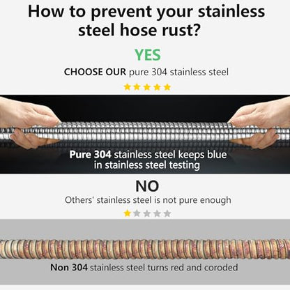 200ft Garden Hsoe - 2026 New 304 Stainless Steel Garden Hose with 3/4'' Fittings – Lightweight, Durable, and Kink-Free, Metal Water Hoses for Gardening - size: 200ft