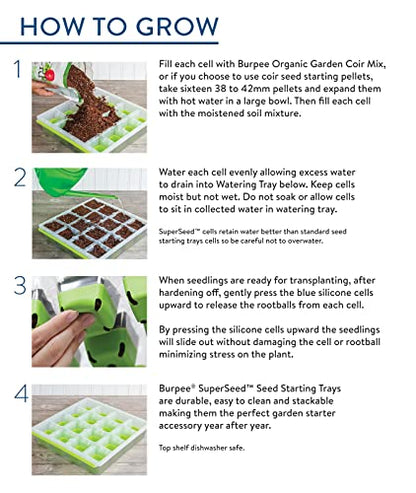 Burpee SuperSeed 16 XL Cell Reusable Seed Starting Tray for Seedlings - size: 16 Cells