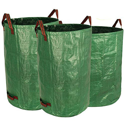 Gardzen 3 Pack Garden Waste Bags 32 40 72 Gallon Reusable Heavy Duty