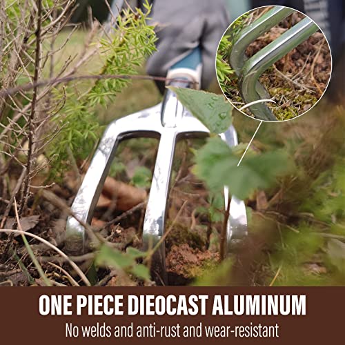 Aimerla Gardening Tools Set of 9 Heavy Duty Garden Tools with Non-Slip Rubber Grip with Large Garden Bag for Tools Durable Hand Tools for Gardening, Weeding,Gardening Gifts for Women,Men - style: Brown