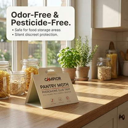 Pantry Moth Traps with Pheromones (16 Pack) – Non‑Toxic, Odor‑Free Sticky Glue Traps for Pantry Moth Treatment & Prevention, Targets Web‑Spinning Food Moths, for Kitchens & Food Storage - size: 16-pk Pantry