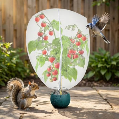 Gardtree 3PCS 4.1 × 5 FT Bird Insect Barrier Fruit Tree Netting, Double Zipper & Drawstring, Garden Bird Netting for Blueberries, Tomatoes, Peppers, Shrubs – Reusable Mesh Barrier - size: 4.1 x 5 FT/3PCS