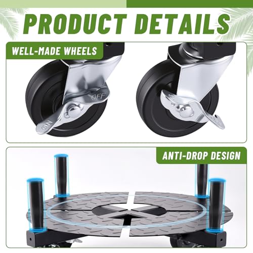 Plant Dolly with Wheels 15 to 24 Inch Adjustable Heavy Duty 440LBS Capacity