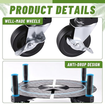 Plant Dolly with Wheels 15 to 24 Inch Adjustable Heavy Duty 440LBS Capacity