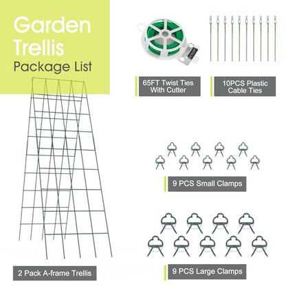 RIFNY Cucumber Trellis for Raised Bed, Garden Trellis 16.5 x 60 Inch, Green - color: Green, size: 16.5 x 60 Inch