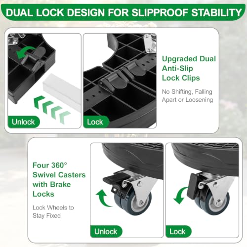 Expandable Plant Caddy with Lockable Wheels