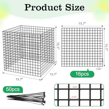 4 Packs Wire Plant Protectors,15.7" X 15.7" Wire Mesh Plant Protector cage,DIY Garden and Vegetable Protectors,Plant Cage to Protect Plants from Animals
