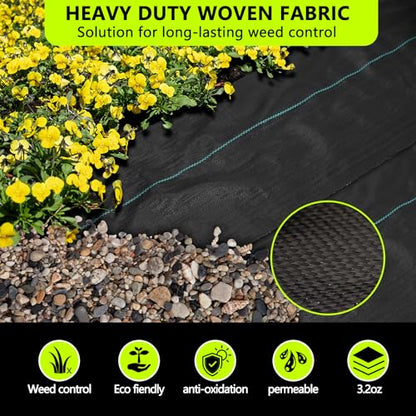 Weed Barrier Fabric Heavy Duty 6ft x 300ft, Garden Weed Landscape Fabric, Ground Cover Weed Blocker Cloth, Landscaping Fabric for Garden, Vegetable Beds, Driveway (WBF-6ft x 300ft) - size: 6ft x 300ft