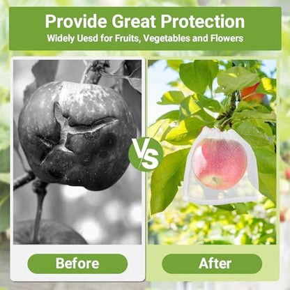 Fruit Bags for Fruit Trees, 25pcs 6x6 in Fruit Protection Net Bags, Garden Netting Mesh Bags with Drawstring Keeping Away Birds Pests Squirrels, Bug Net Bags - size: 6"x6"/Pack of 25