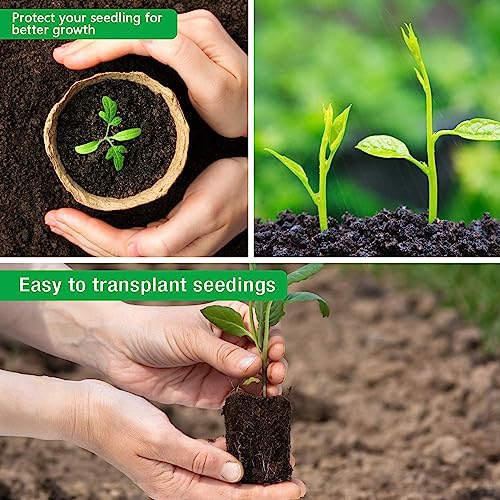 homenote Peat Pots, 60 Pcs 3.15 Inch Seed Starting Pots with Drainage Holes, Round Nursery Plant Pots with Bonus 20 Plant Labels - size: 3.15 Inch