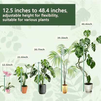 7Pcs Telescoping Plant Stakes 12.5-48.4IN Adjustable Monstera Plant Support - size: 7PCS
