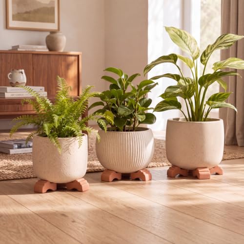 LemonRoad 12 Set Terra Cotta Cement Pot Feet for Outdoor Planters, Bridge - style: Bridge