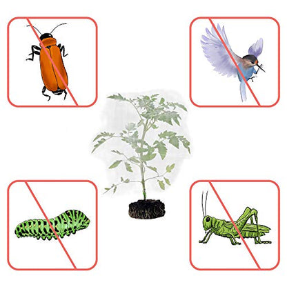 MR FIVE 3 PCS Large Drawstring Plant Covers,Bird Barrier Netting Mesh with Drawstring,Reusable Garden Netting Mesh with Drawstring,Plant Cover for Protect Fruit Tree Vegetable Flower,4.6 ftX 3.3 ft