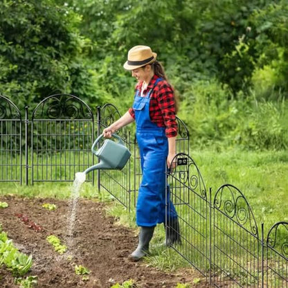 Getlay Tall Garden Animal Barrier Fencing with Gate, 32 Inch(H) 2 Panels Total Length 4.4 Ft Outdoor Dog Fence, Decorative Fence for Garden │Patented - size: 32''(H)-2panels-4.4ft(L)