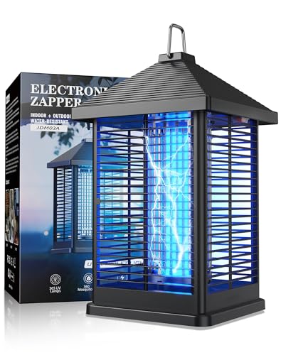 4000V Electric Bug Zapper Outdoor Indoor with Auto Smart Light Sensor – RATOGE Mosquito Zapper IPX4 Waterproof, Mosquito Killer, Insect Fly Trap Covers 2100 sq ft for Patio, Garage, Backyard, Porch