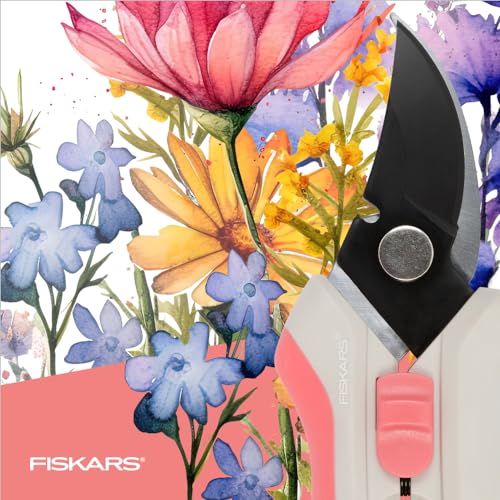 Fiskars Floral Pruning Shears, Plant Cutting Scissors for Flowers - color: Spring Bloom Light Pink