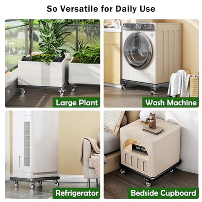 20" Square Plant Caddy with Wheels Heavy Duty,Large Metal Plant Caddy Indoor Outdoor Use,Rolling Plant Dolly with Industrial Casters,Black Plant Tray for Large Planters Pots,2-Pack - size: 20 Inch-2 Packs