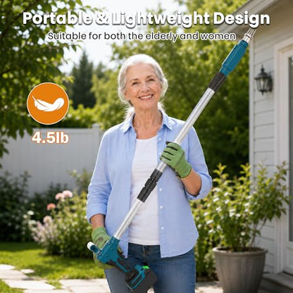 Electric Stand Up Weed Puller Tool with Long Handle, Lightweight & Portable Design, Total 4000 mAh Batteries, Adjustable Garden Weed Remover Tool For Lawn Yard, No Bending Grandpa's Weeder Tool