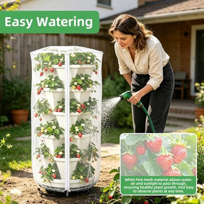 2PCS 39"X20" Garden Netting for Vertical Planters Strawberry Planter Cover