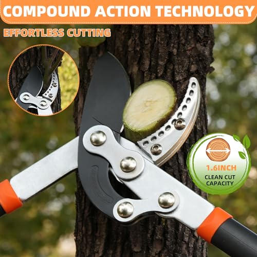 EWPJDK 3-Piece Loppers Hedge Shears Pruners Heavy Duty Combo Clippers - color: Orange