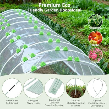 Greenhouse Hoops for Raised Beds, 36Pcs Fiberglass Garden Hoops Grow Tunnel - size: 36 Pcs