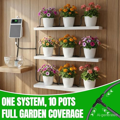 Solar Automatic Drip Irrigation System,Auto Self Watering Kit with Timer
