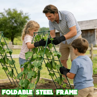 Heavy Duty Cucumber Trellis,2 Pack,No AssemblyGarden Trellis for Climbing Plants Outdoor,Cucumber Trellis, A-Frame Vegetable Frame,Vegetables Peas Beans Squash Cucumber