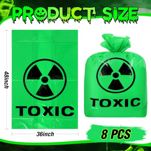 Qilery 4 Pcs Large Halloween Lawn Leaf Trash Bags Outdoor,Toxic - style: Toxic