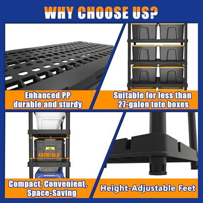 Plastic Storage Shelves, Heavy Duty Shelving Units, 700LBS - size: 5 Tier(larger size)