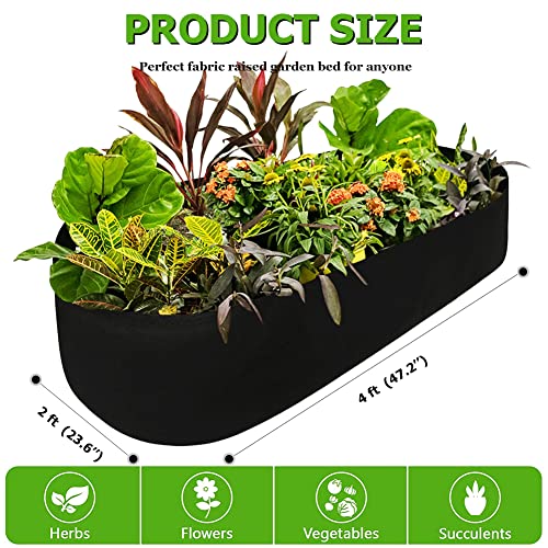 Fabric Raised Garden Bed, Garden Grow Bag for Vegetables, 2 x 4 ft - size: 4×2×1ft