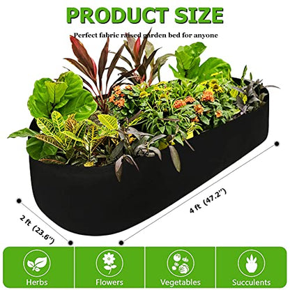 Fabric Raised Garden Bed, Garden Grow Bag for Vegetables, 2 x 4 ft - size: 4×2×1ft
