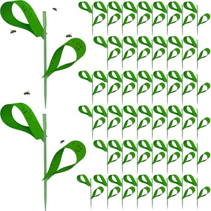 Qualirey 150 Pcs Green Sticky Houseplant Traps Gnat Stakes Indoor - color: Green