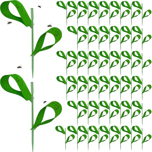 Qualirey 150 Pcs Green Sticky Houseplant Traps Gnat Stakes Indoor - color: Green